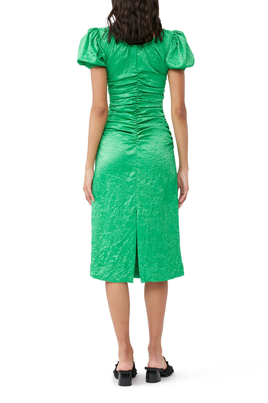 Satin Dress Bright Green