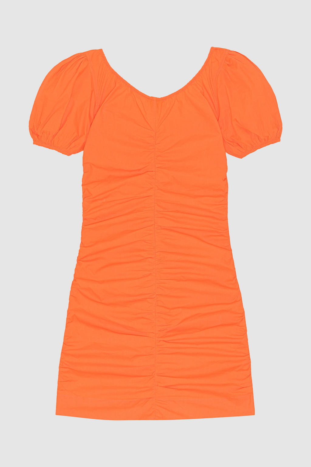 COTTON POPLIN MINI DRESS Vibrant Orange