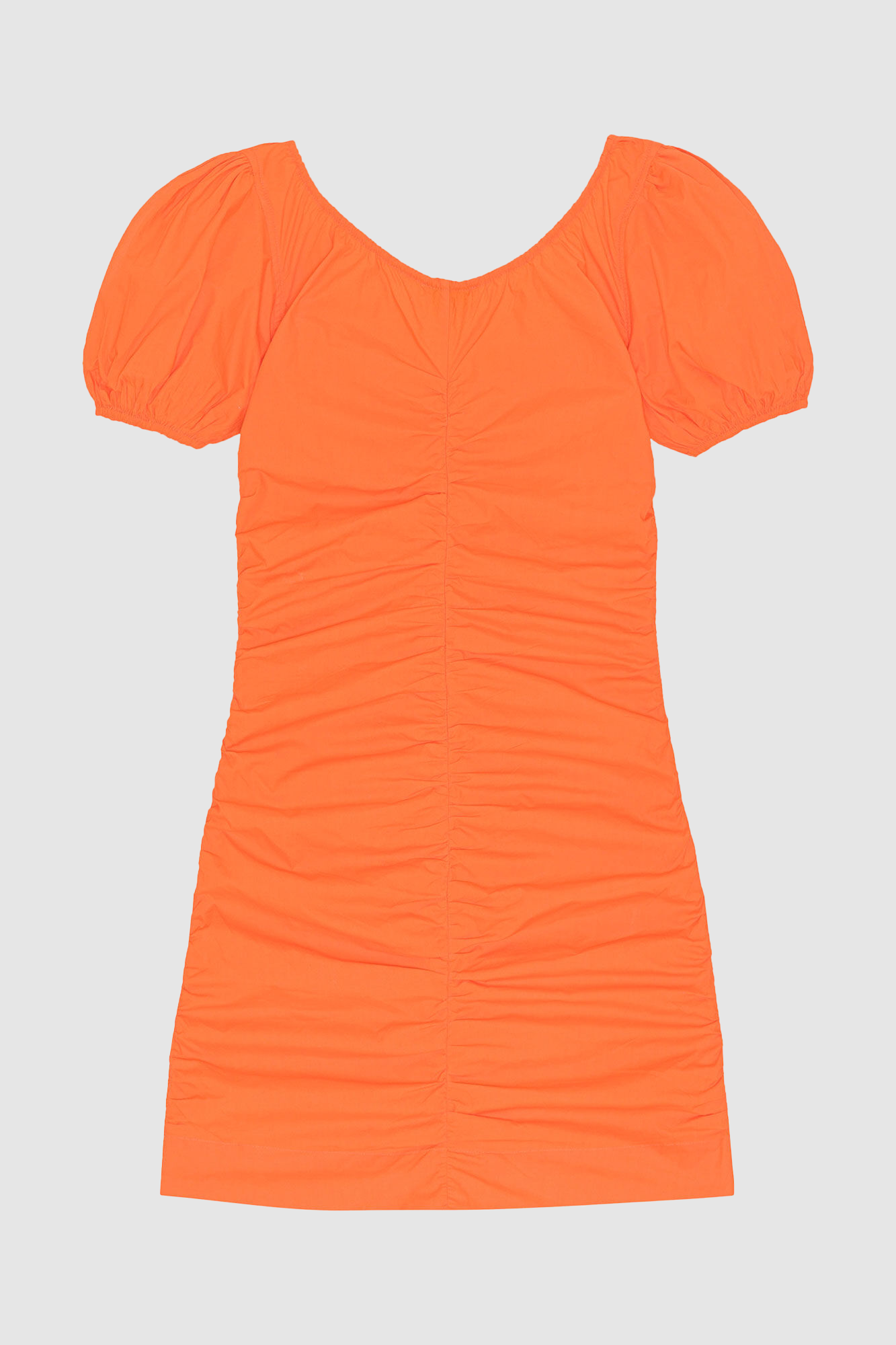 COTTON POPLIN MINI DRESS Vibrant Orange
