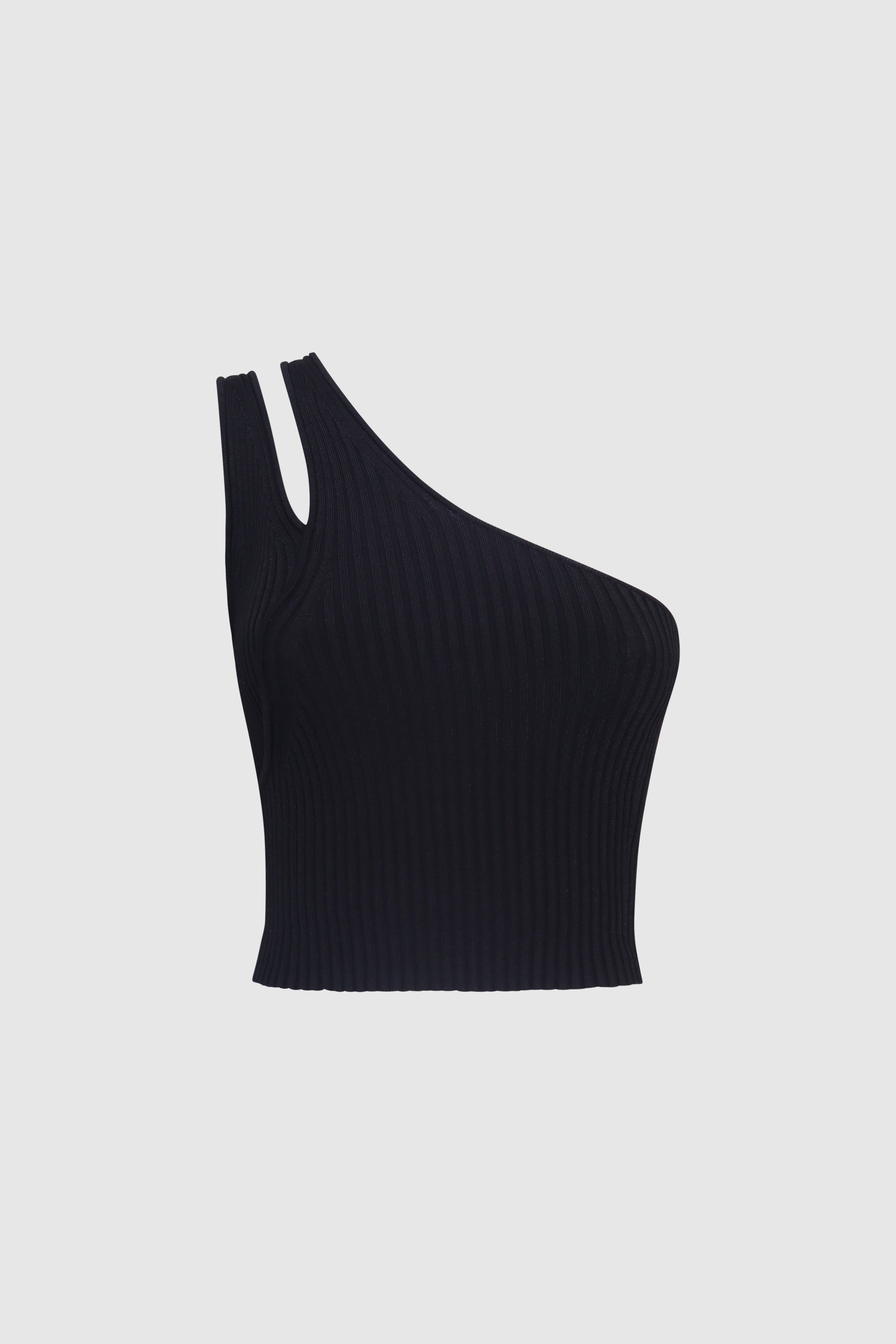 JENNI COMPACT RIB TANK BLACK