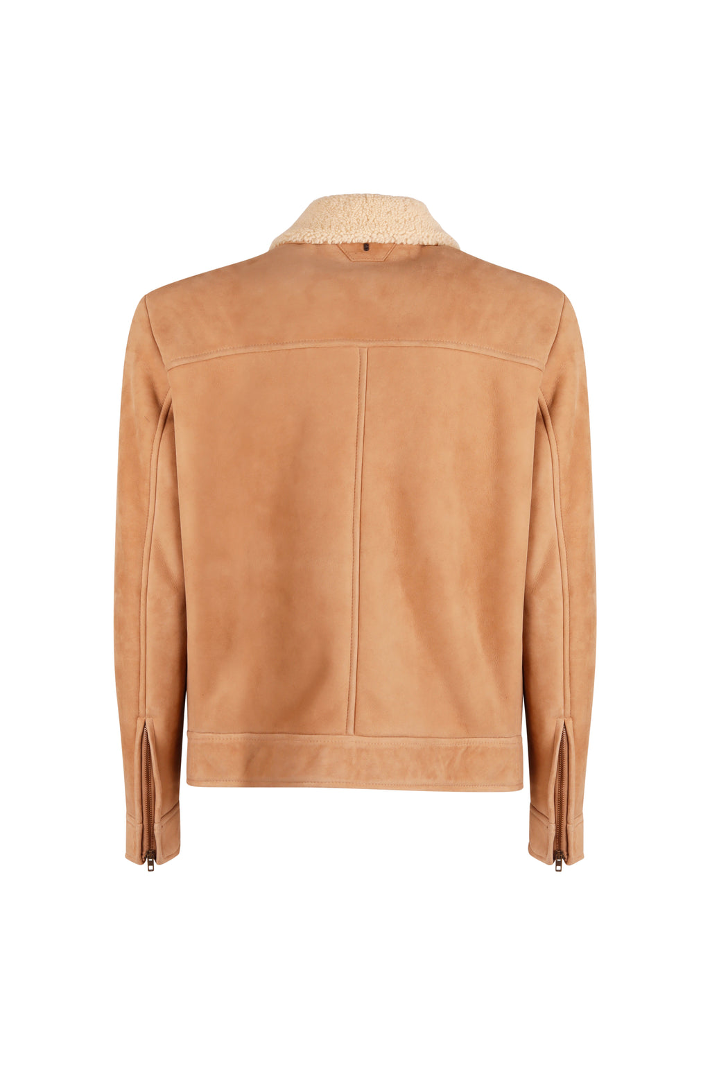 Fur Zip Jacket Beige