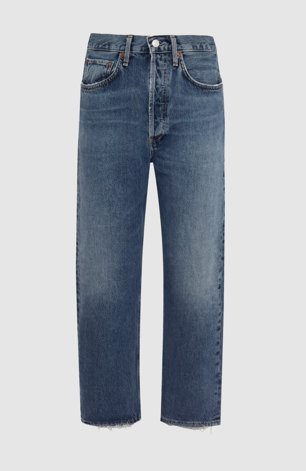 90's Crop Mid Rise Straight Jeans