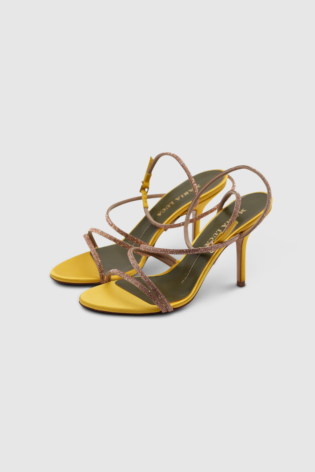 Fannia Crystal Sandals Satin Yellow 