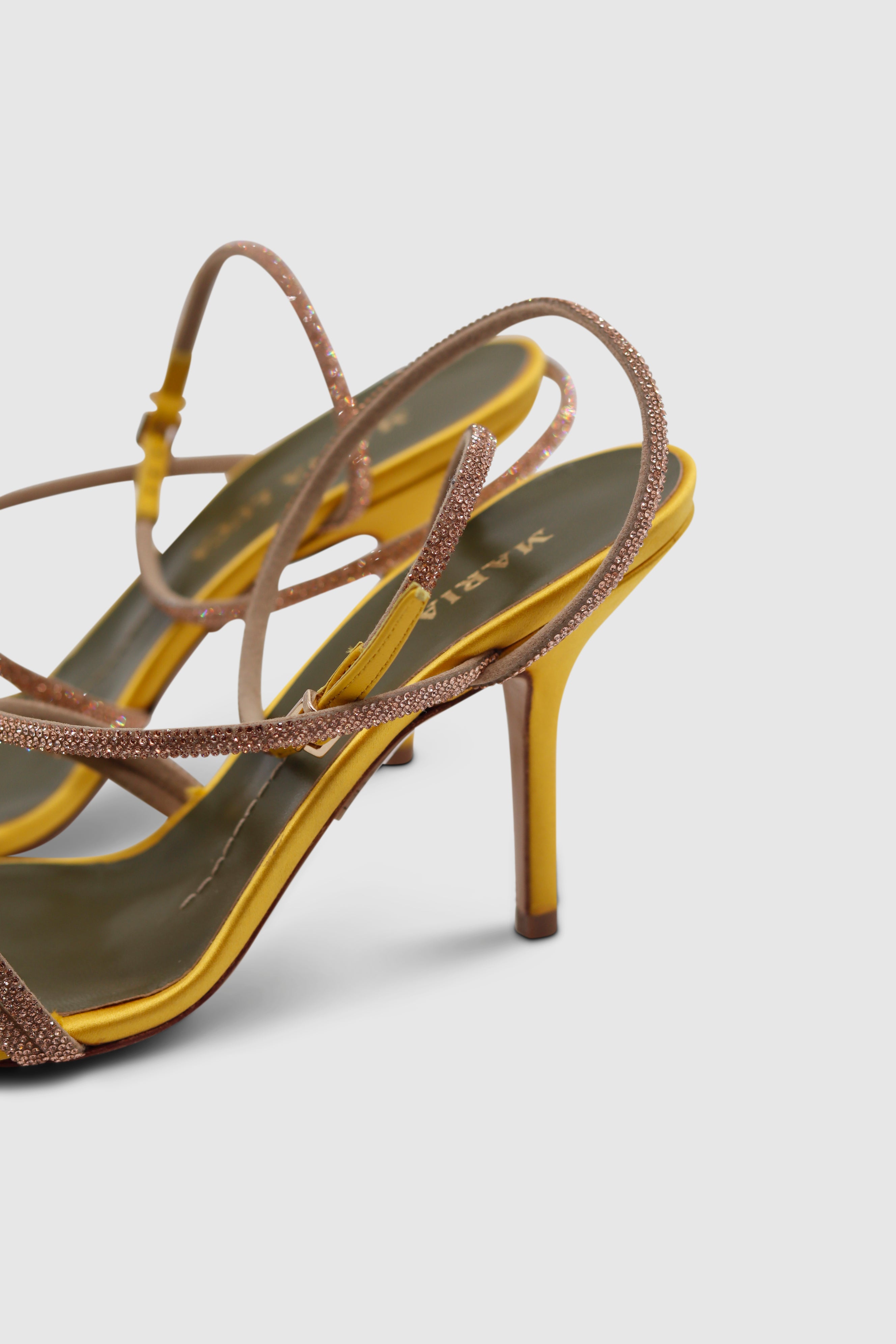 Fannia Crystal Sandals Satin Yellow