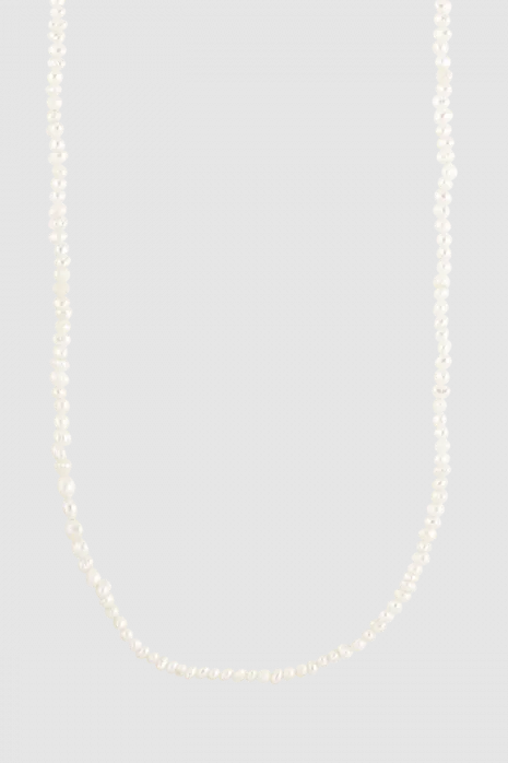 Row Pearl Necklace Gold Plated Sterling Silver