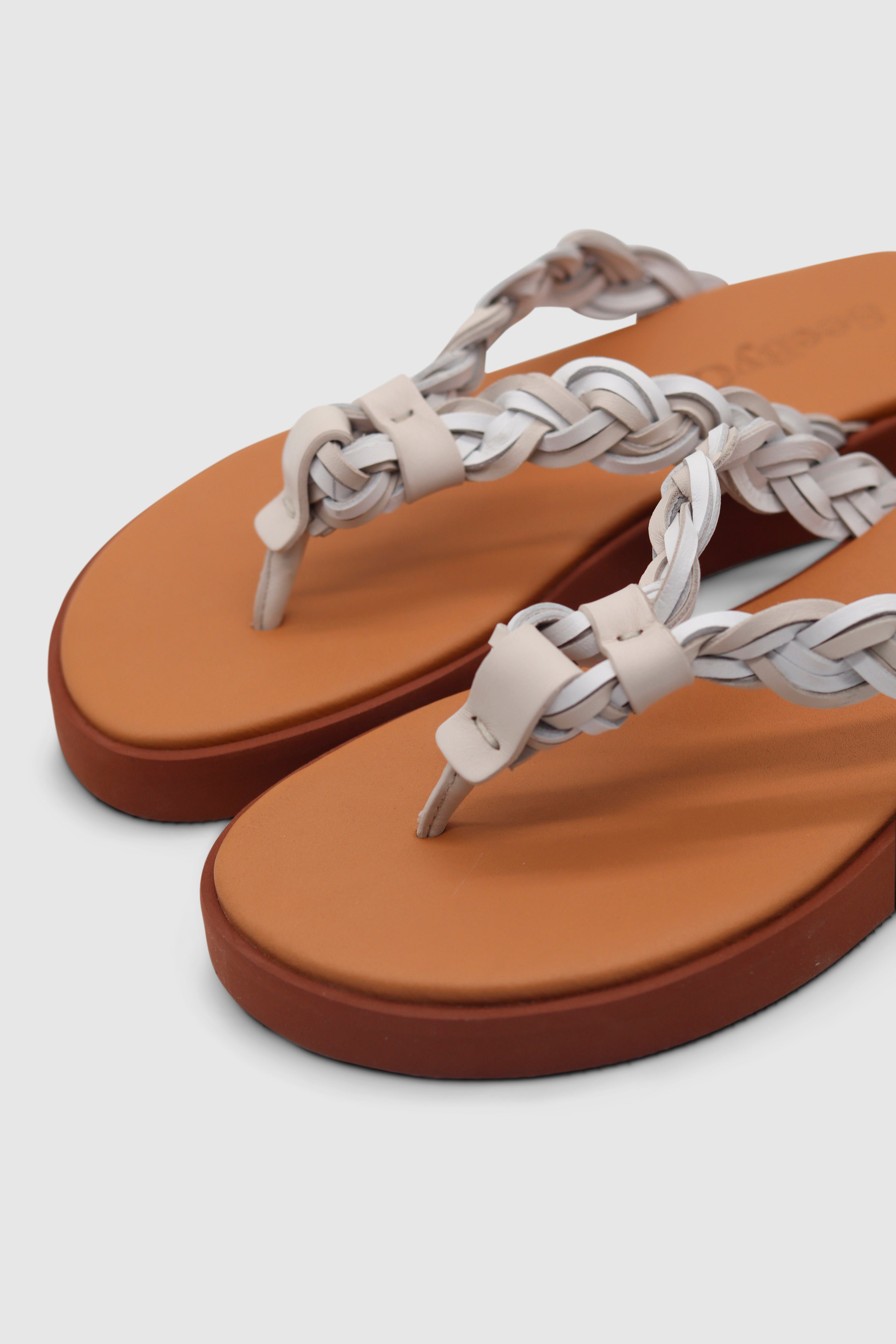 Pompoms Sandals New Natural Calf