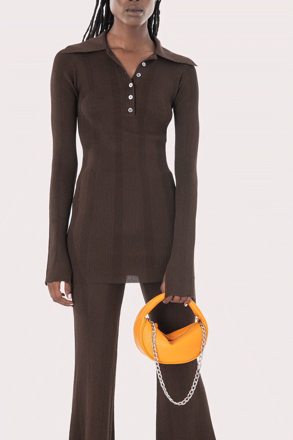 Baby Cush Orange Flat Grain Leather