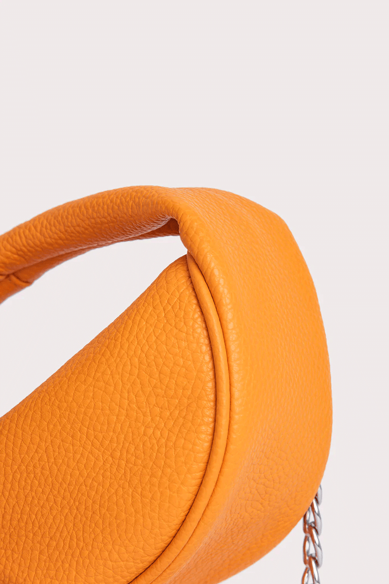 Baby Cush Orange Flat Grain Leather