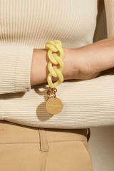 Flat Chain Bracelet Yellow Marble