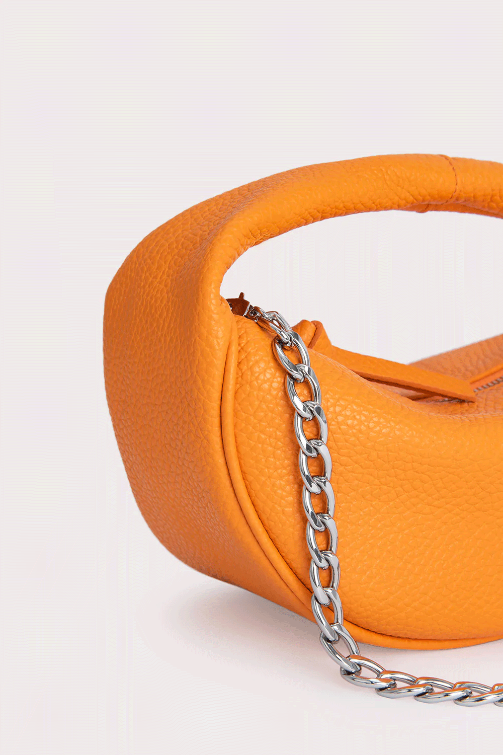Baby Cush Orange Flat Grain Leather