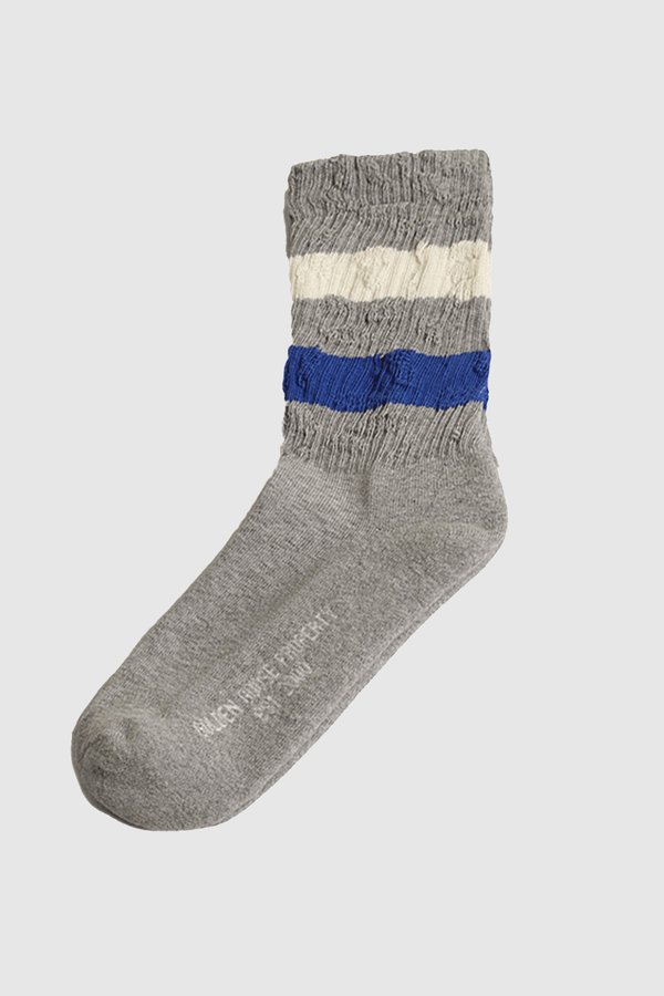 High Rib Socks Melange Grey/ Surf The Web/ Papyrus