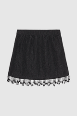 Jacquard Mini Skirt Black