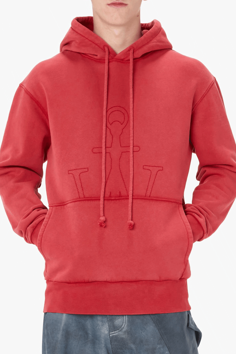 JWA Embroidered Hoodie Red