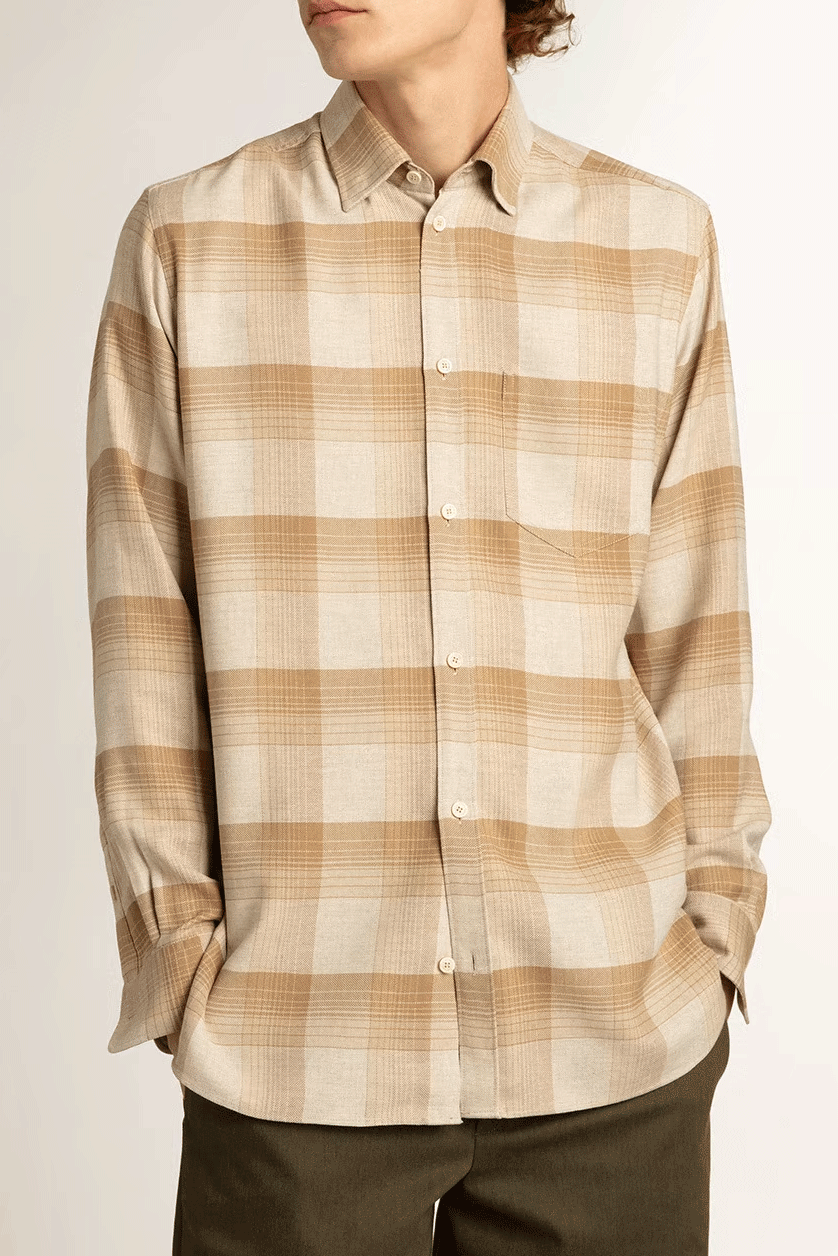 Regular Basic Shirt White Pepper/ Wet Sand