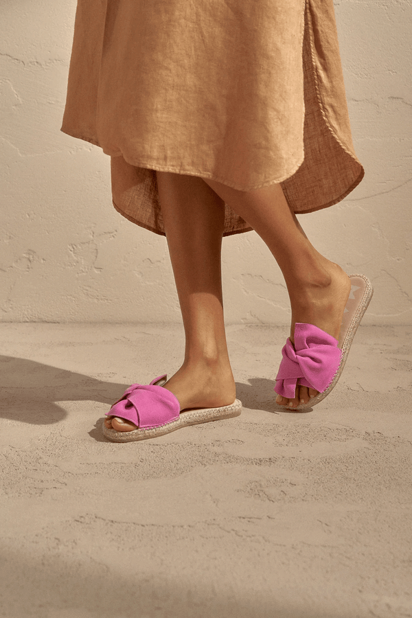 Sandals With Knot Bold Pink