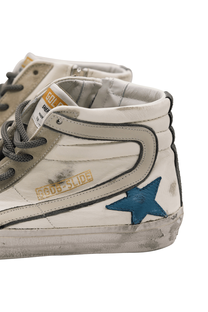 Slide Sneaker White/ Marble/ Blue