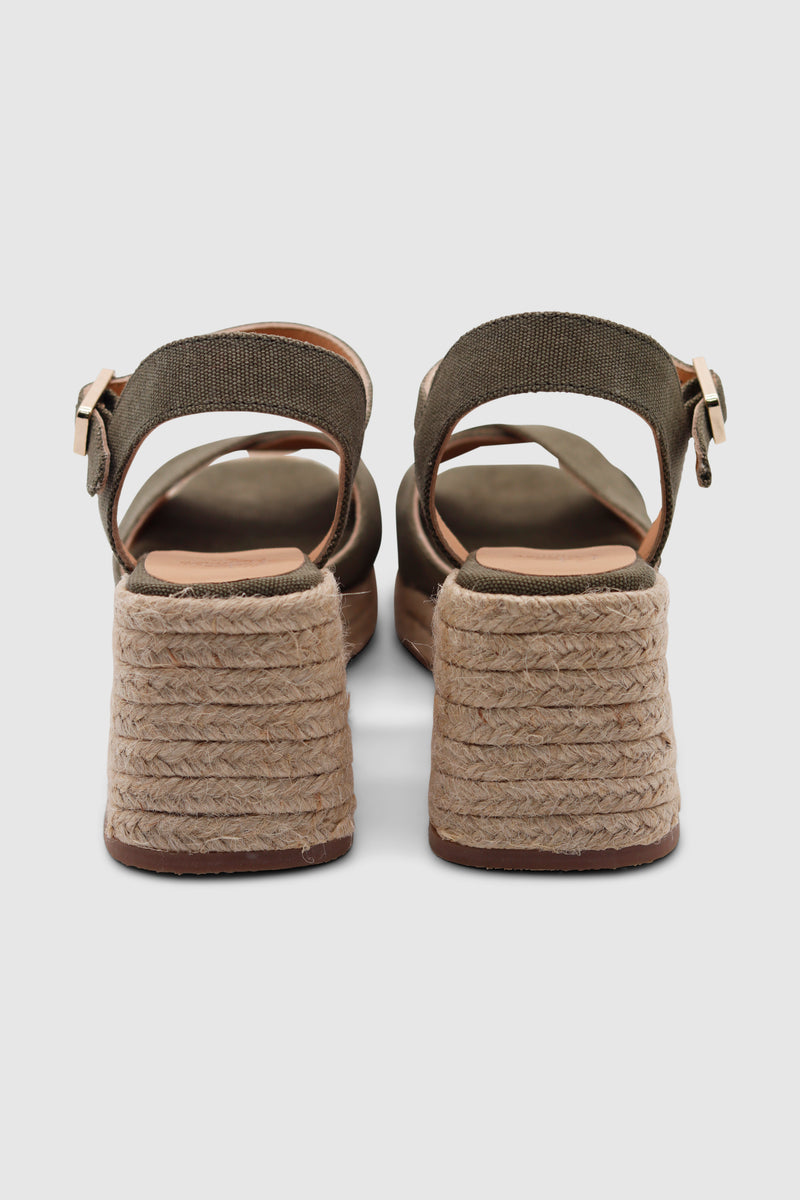 Thea canvas wedge espadrilles olive