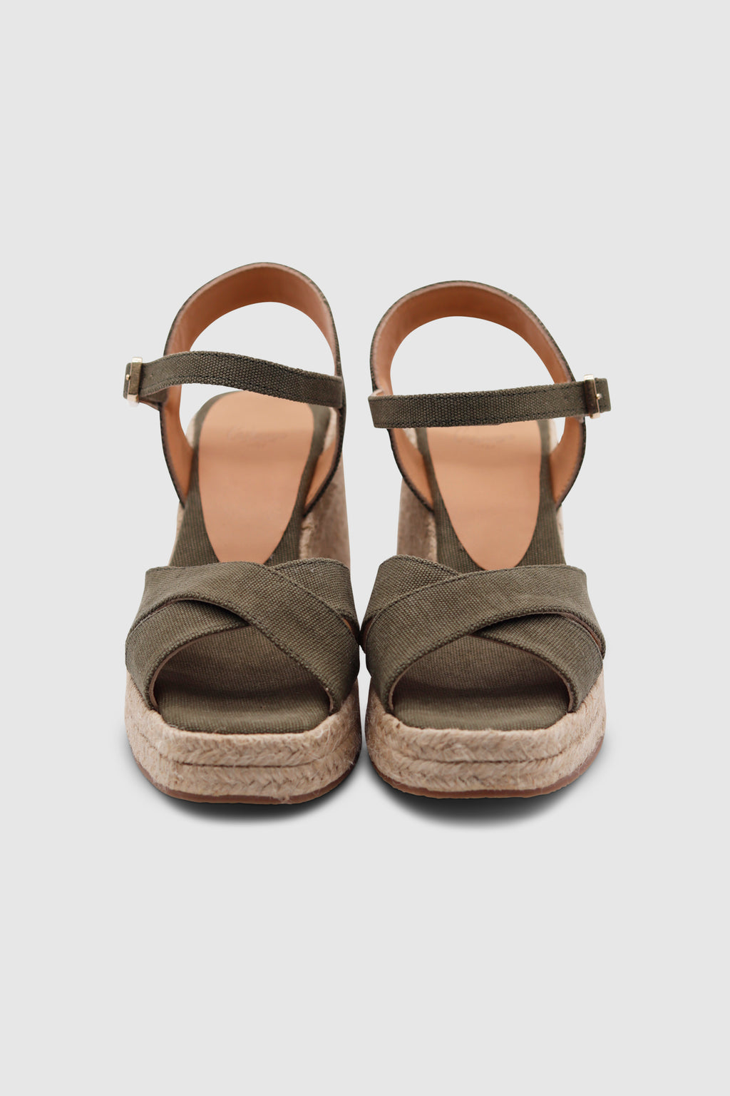Thea canvas wedge espadrilles olive
