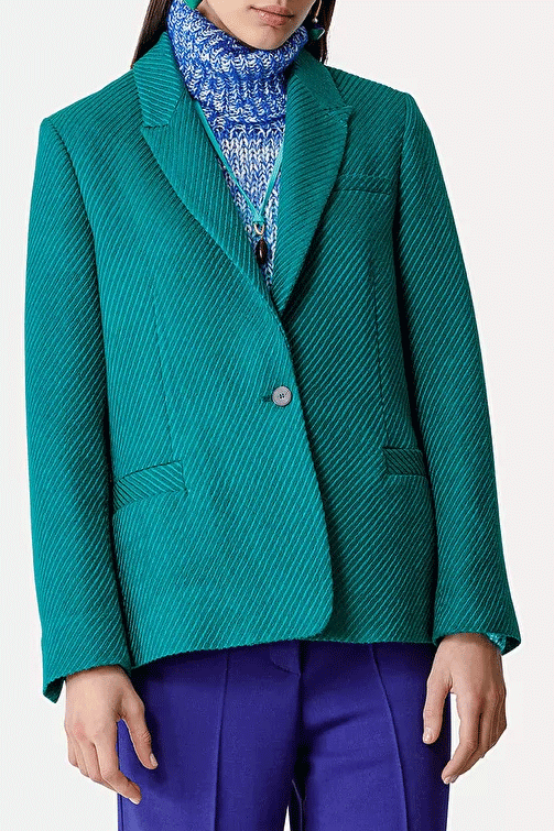 Couture Twill–Weave Jacket Green