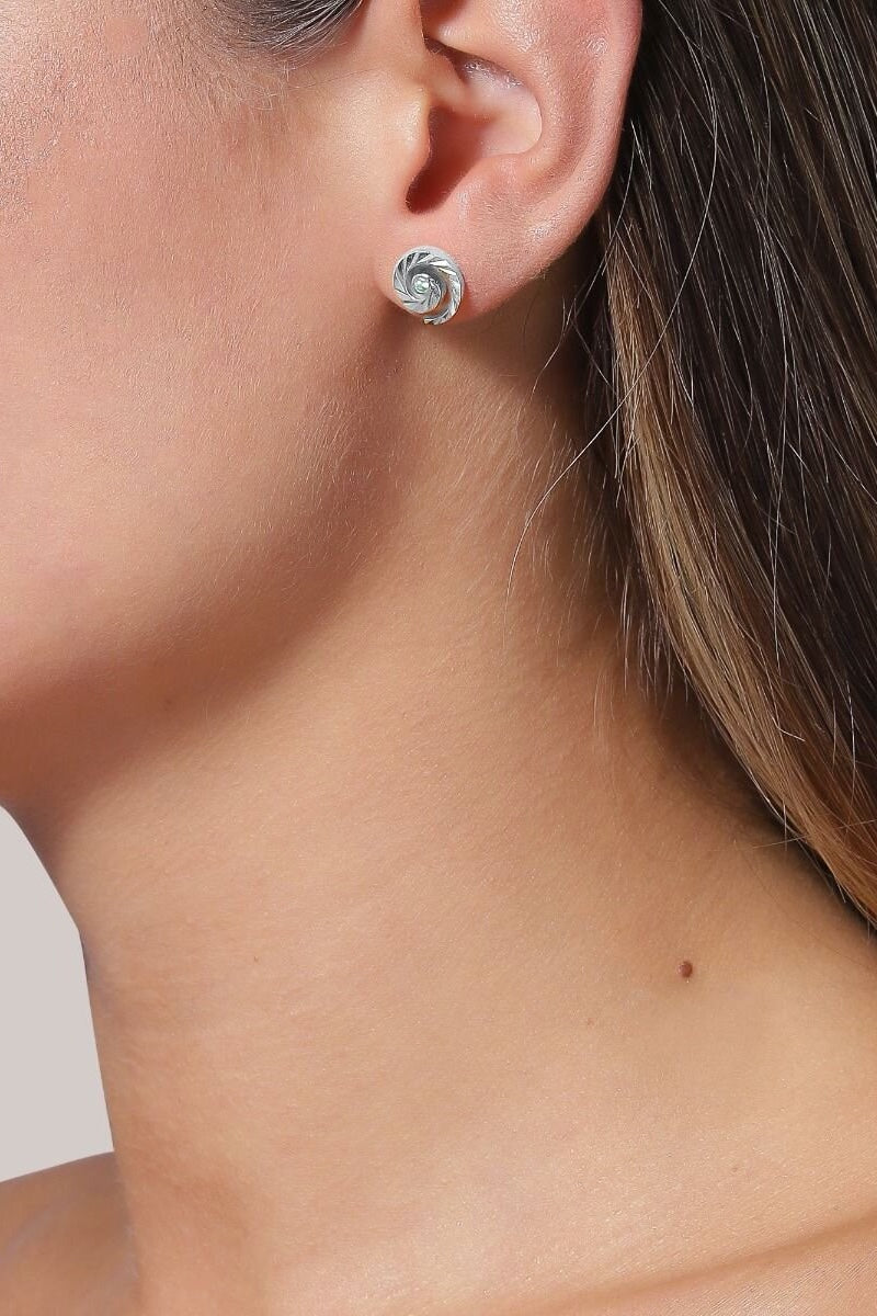 Impression Stud with Smaragd silver