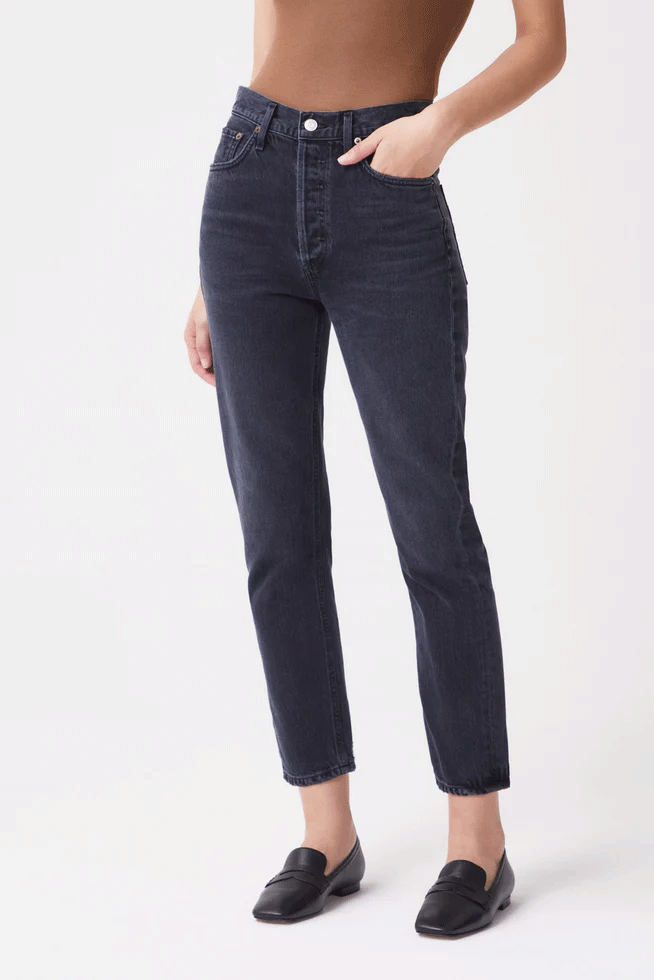 Riley High Rise Straight Crop Jeans in Edit